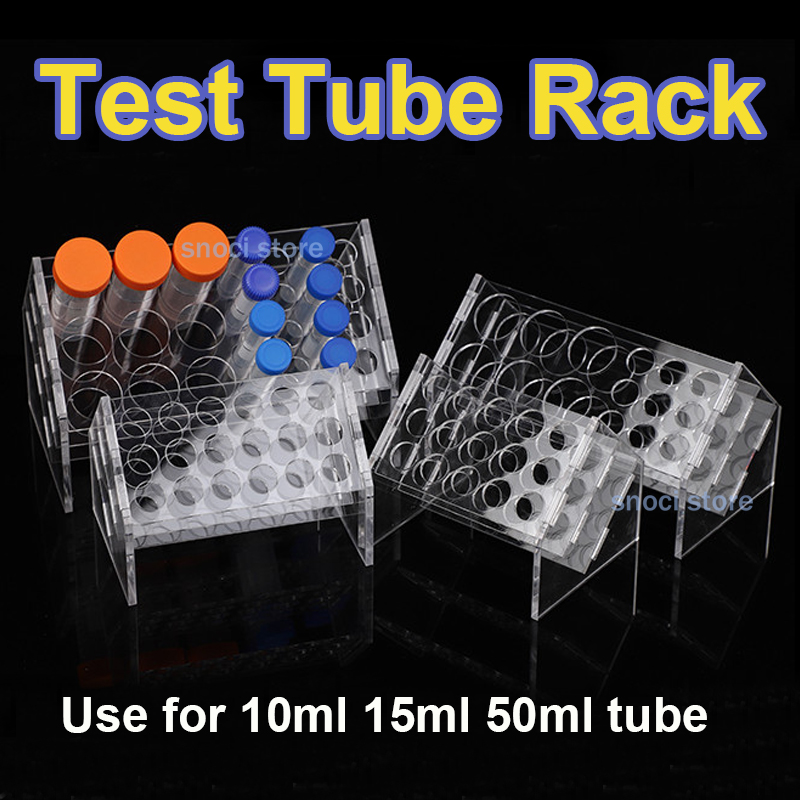 Centrifuge Tube Rack - 傾斜式アクリル試験管ホルダー 6ウェル、8ウェル、18ウェル、25ウェル（10ml/15ml/50ml遠心管用）透明試験管ラック
