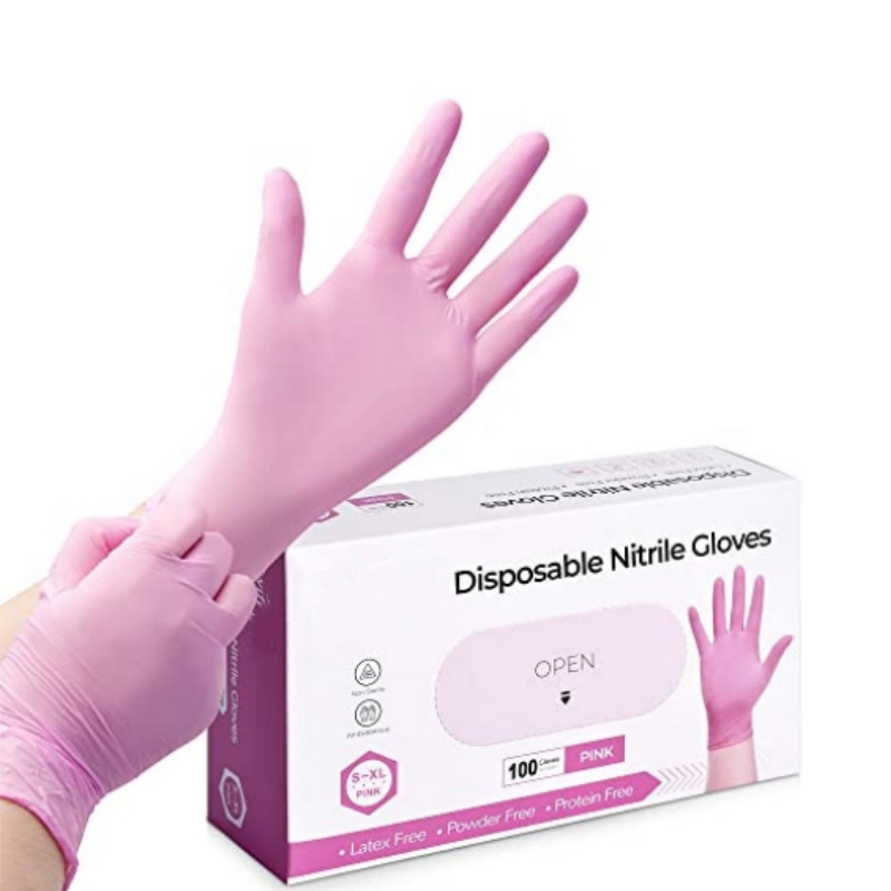 Disposable Gloves Nitrile - ピンクニトリル使い捨て手袋家庭用クリーニング作業キッチンガーデニング食器洗いラテックスフリーネイルサロンタトゥーグローブ