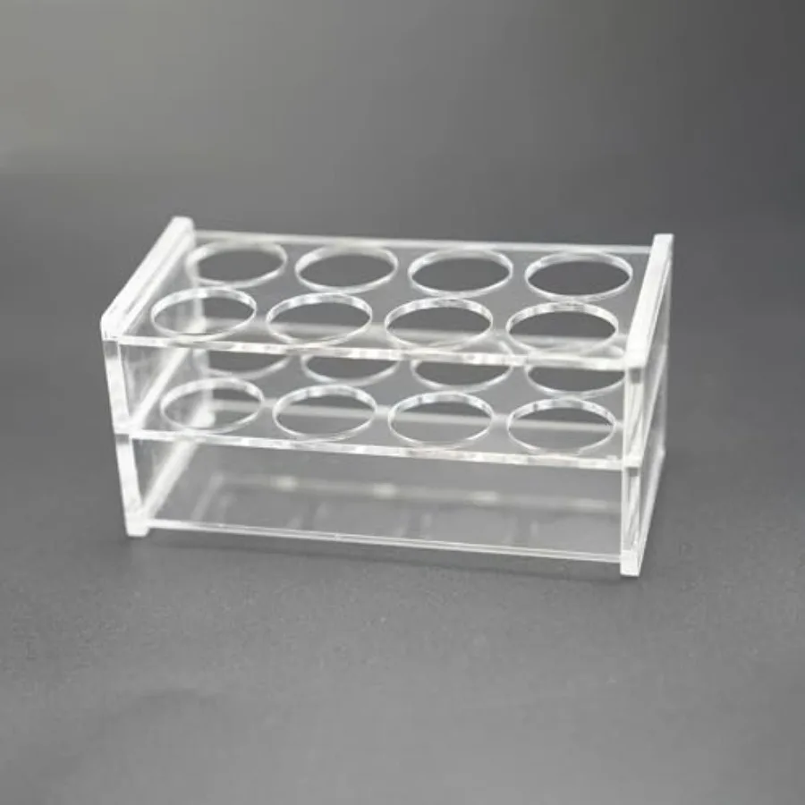 Centrifuge Tube Rack - 1個入り アクリル試験管ラック 8ウェル 50ML遠心管用、透明アクリル試験管ホルダーラック 穴径30mm