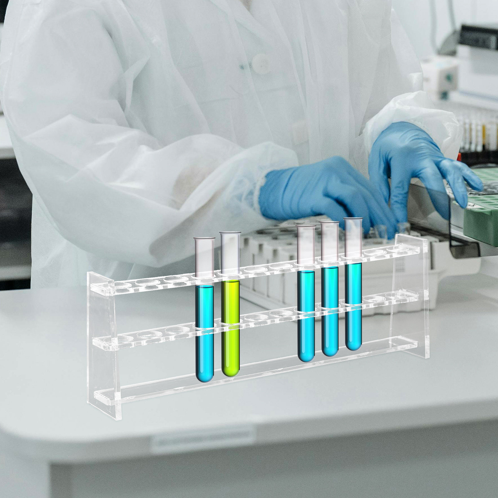 Centrifuge Tube Rack - 12穴試験管ラックアクリル実験室ホルダー再利用可能な透明オーガナイザー科学実験遠心分離機サンプリング用
