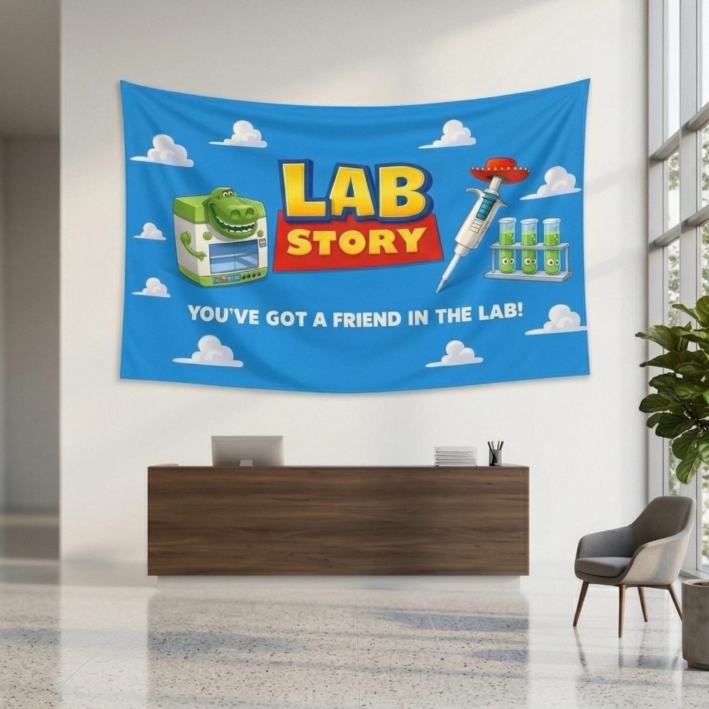 Medical Lab Week 2026 - ラボウィーク2026 タペストリー ラボストーリーテーマ ウォールデコレーション背景幕 医療研究所パーティーのお祝い用