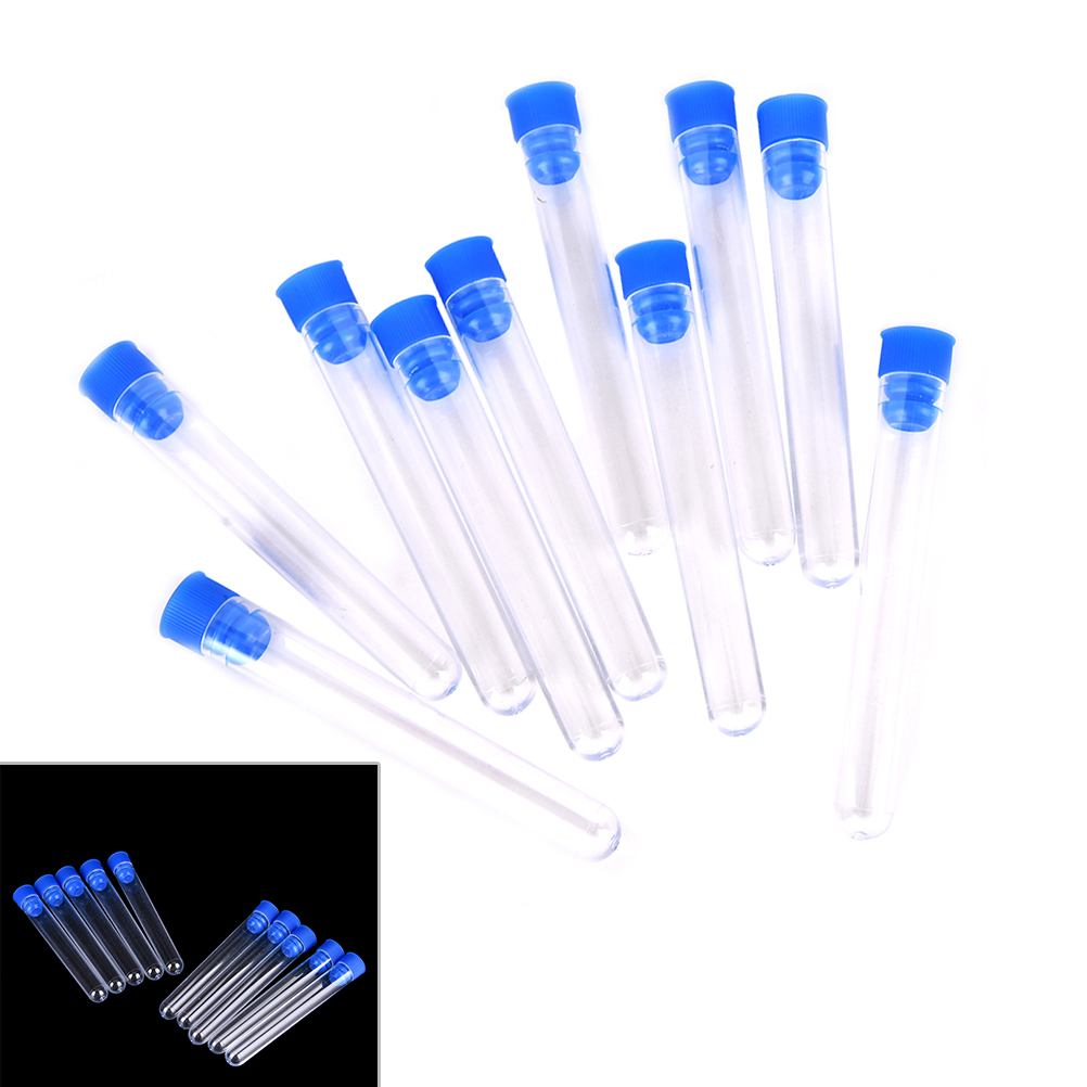 Centrifuge Tube Rack - 10 個透明プラスチック試験管ハードチューブウィングプラグ付きオフィス学校化学用品 10*80 ミリメートル