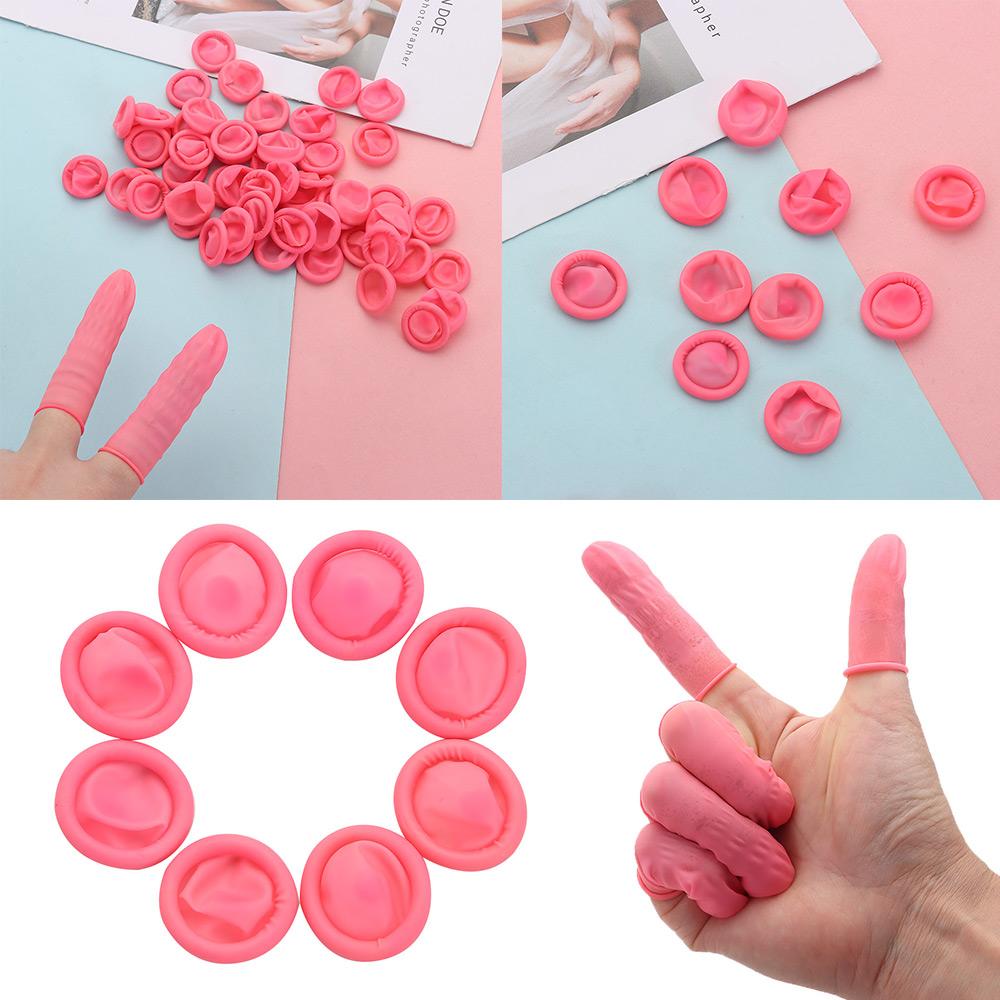 Disposable Gloves Nitrile - 100/300 個帯電防止使い捨てネイルアートツール指サック指カバーゴム手袋指先プロテクター手袋