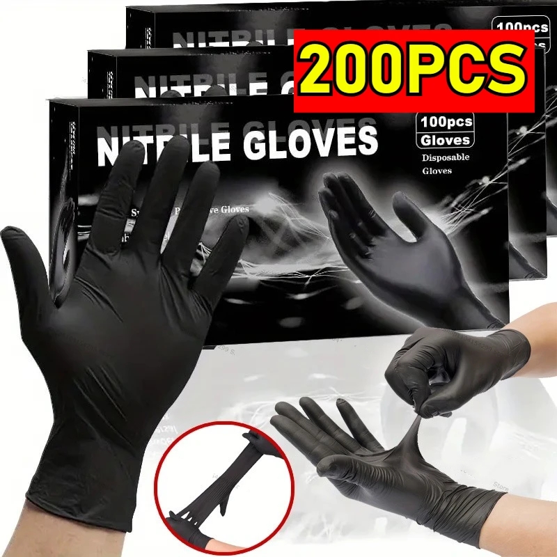 Disposable Gloves Nitrile - 使い捨てニトリル防水手袋食器洗いキッチン家庭用手袋犬洗浄クリーニンググローブ食品作業用ラテックス手袋