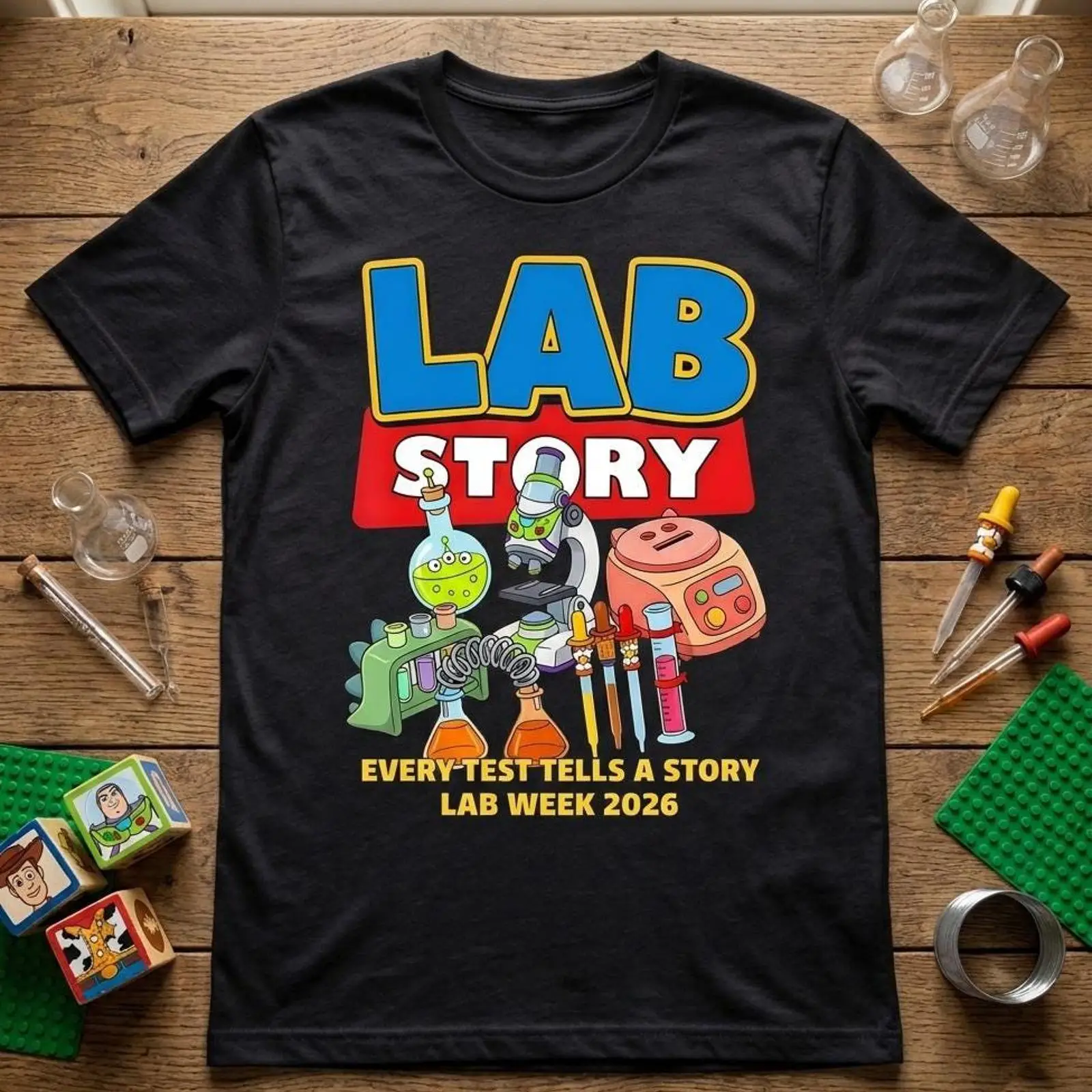 Medical Lab Week 2026 - ラボウィーク 2026 Tシャツ 医療技術者 科学ユーモア すべてのテストは物語を語る