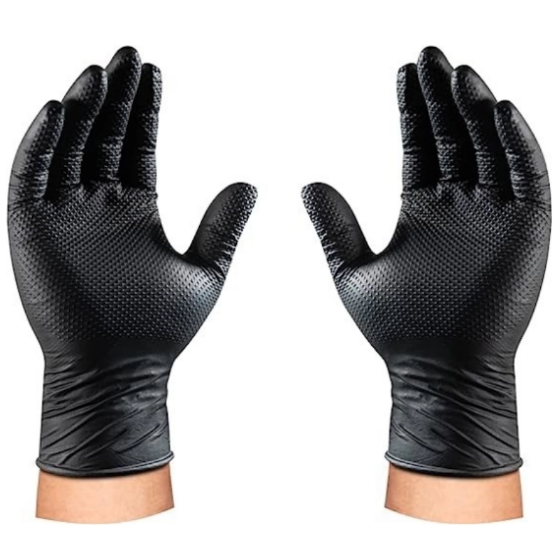 8ミルヘビーデューティーブラックニトリルグローブ使い捨てダイ - Disposable Gloves Nitrile のレビューと価格