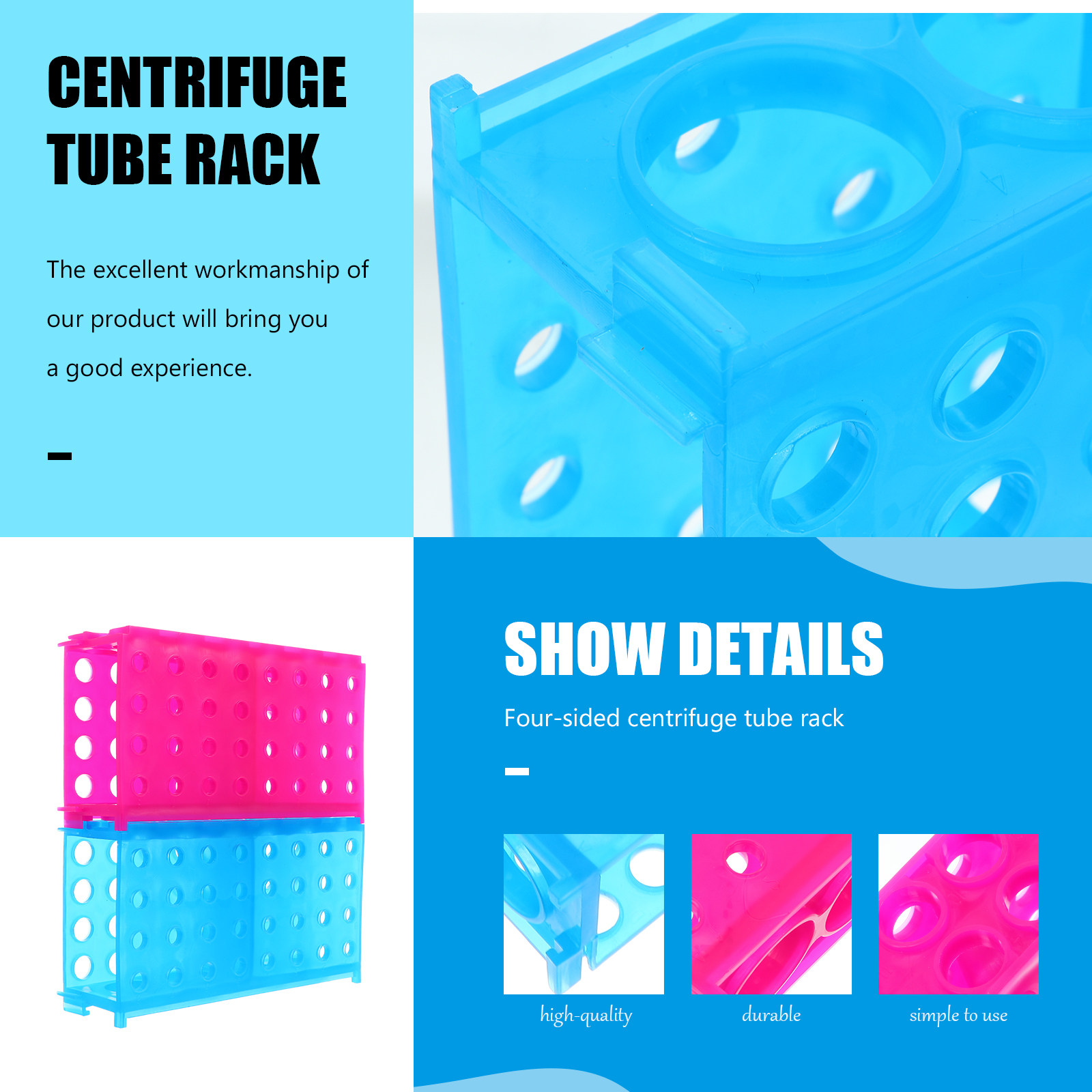 2 個のプレミアム厚みのあるプラスチック遠心管ラック 0.5 - Centrifuge Tube Rack のレビューと価格