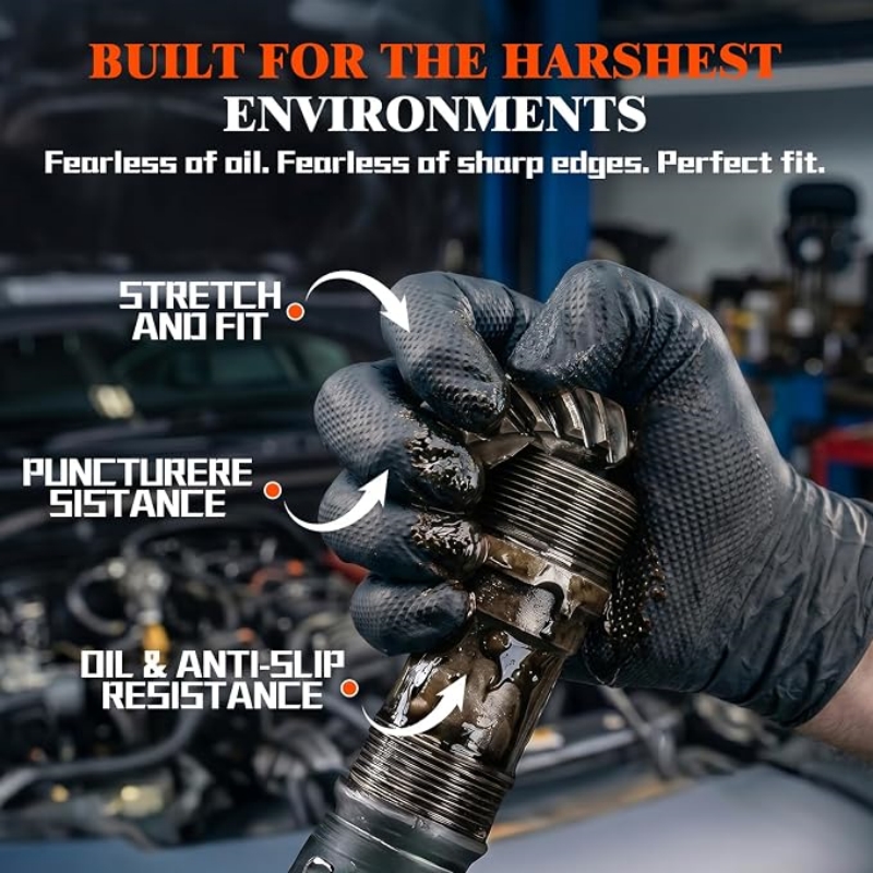 8ミルヘビーデューティー工業用オレンジ使い捨てニトリルグロー - Disposable Gloves Nitrile のレビューと価格