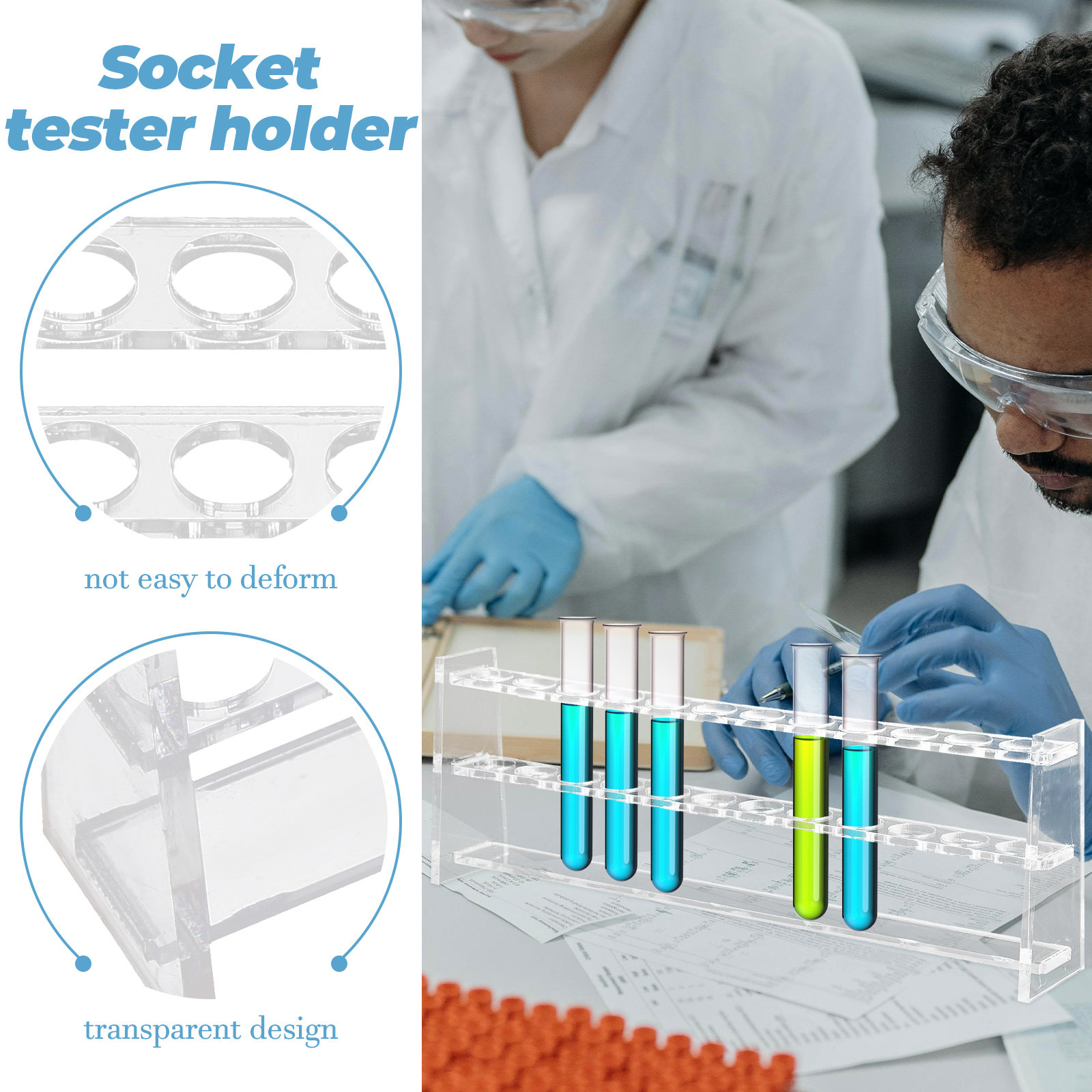12穴試験管ラックアクリル実験室ホルダー再利用可能な透明オー - Centrifuge Tube Rack のレビューと価格