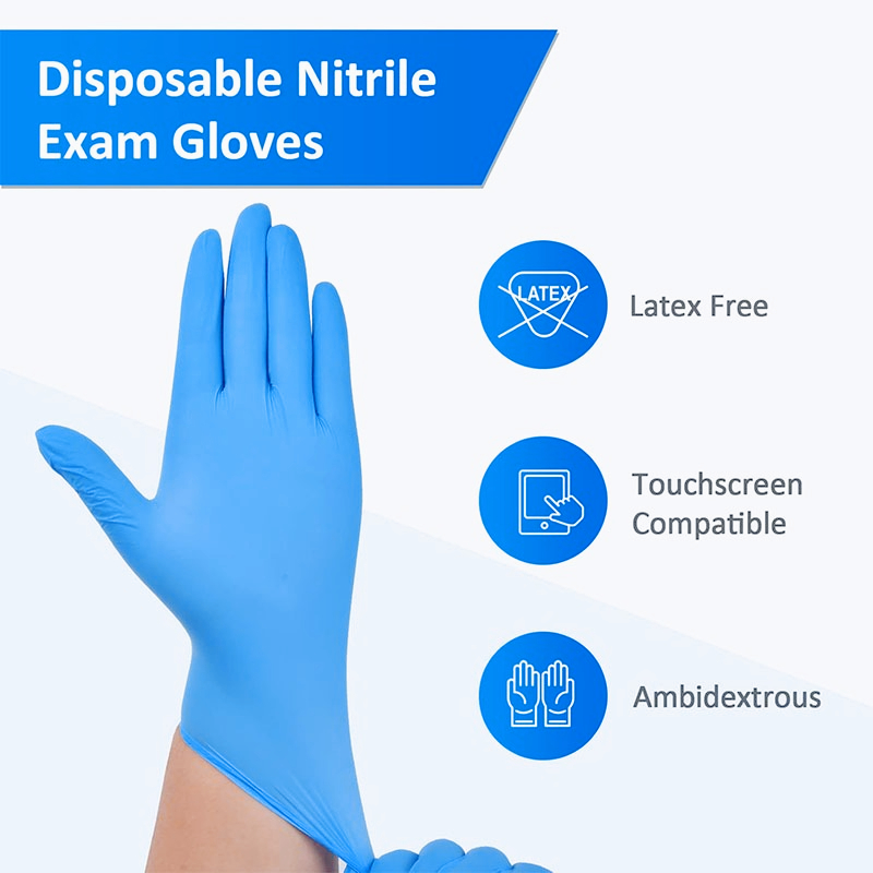 100 個ブルーニトリル使い捨て手袋ラテックスフリー安全作業 - Disposable Gloves Nitrile のレビューと価格
