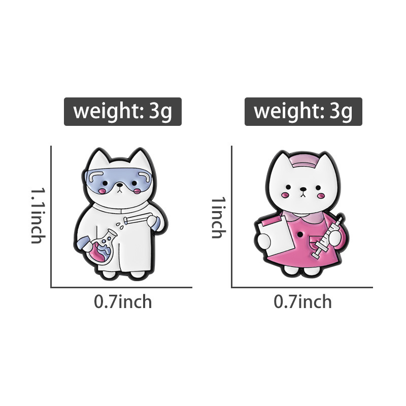 2 個かわいい漫画医療猫エナメルブローチクリエイティブラボラ - Medical Lab Supplies のレビューと価格