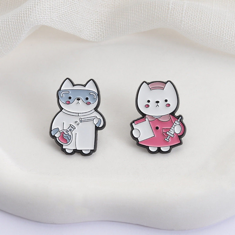 2 個かわいい漫画医療猫エナメルブローチクリエイティブラボラ - Medical Lab Supplies のレビューと価格