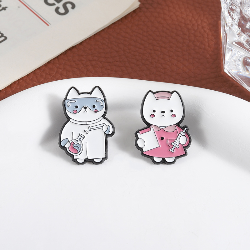 2 個かわいい漫画医療猫エナメルブローチクリエイティブラボラ - Medical Lab Supplies のレビューと価格