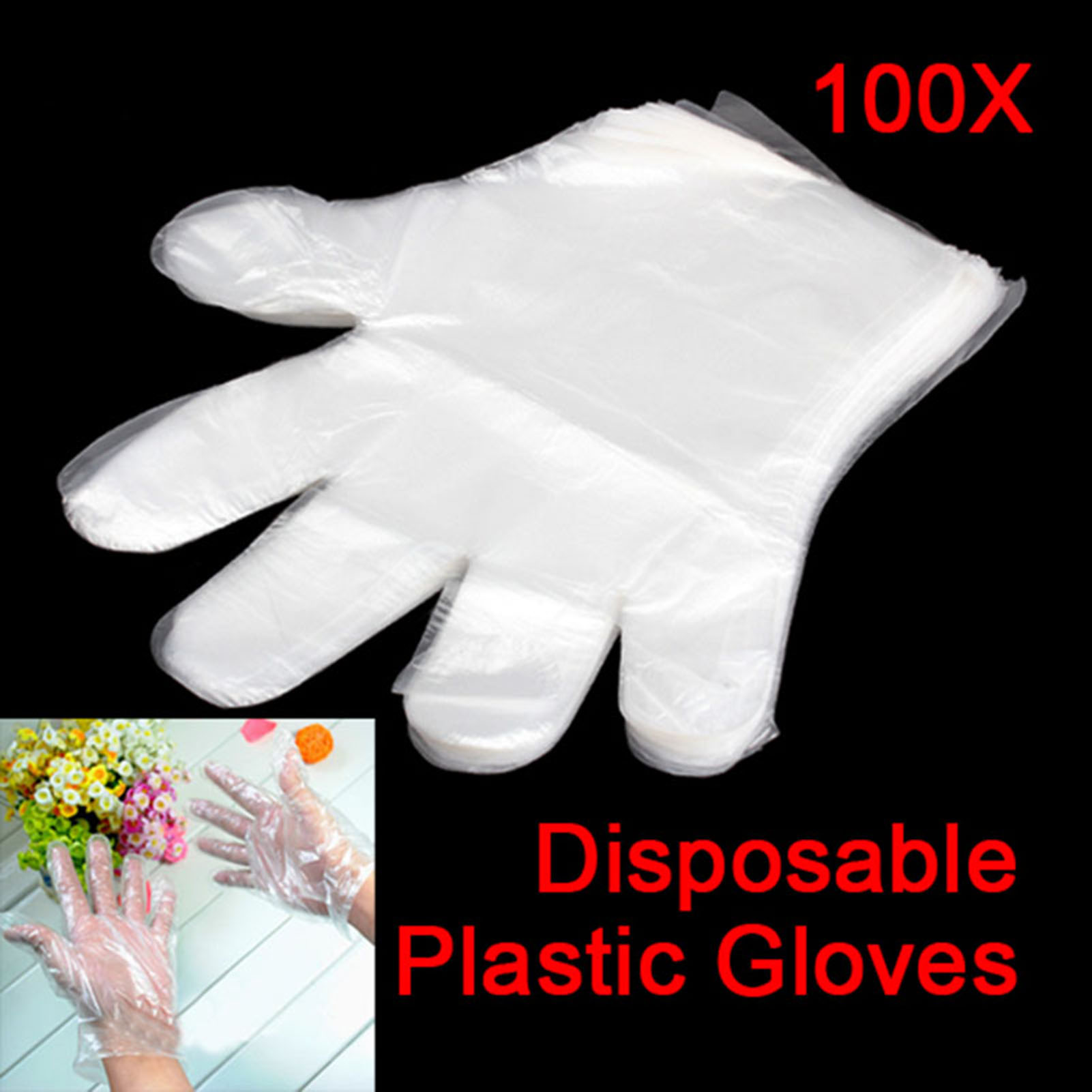 卸売100枚入りプラスチック使い捨て手袋透明食品用手袋、業務 - Disposable Gloves Nitrile のレビューと価格