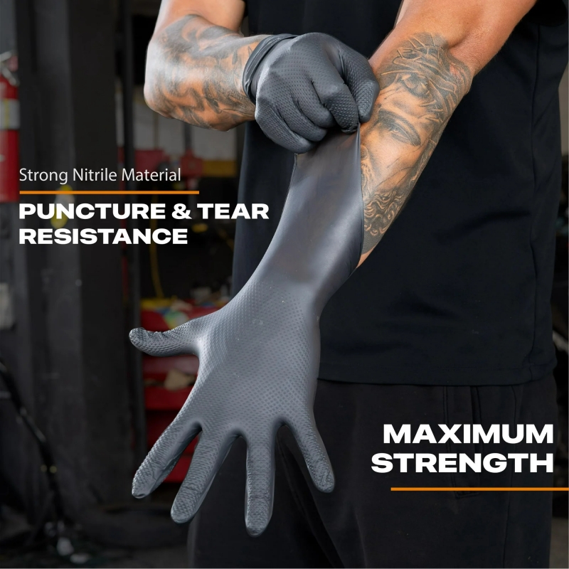 ブラックヘビーデューティーニトリル使い捨て手袋工業用8ミルダ - Disposable Gloves Nitrile のレビューと価格