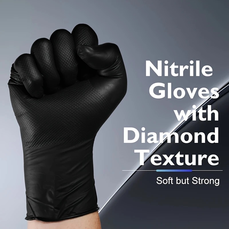 ブラックヘビーデューティーニトリル使い捨て手袋工業用8ミルダ - Disposable Gloves Nitrile のレビューと価格