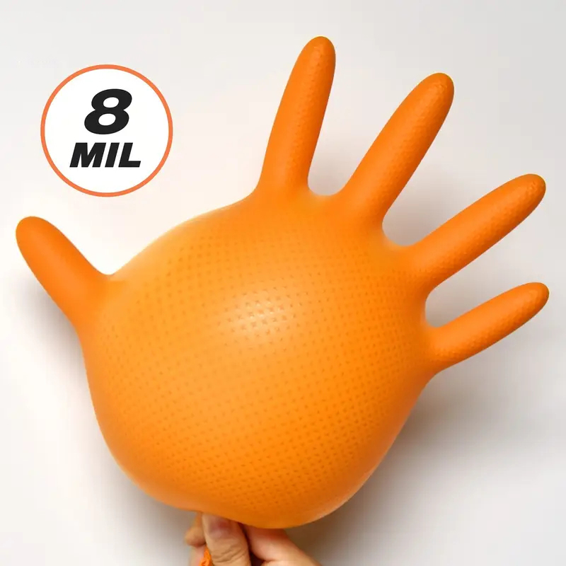 ヘビーデューティーオレンジニトリルグローブ 8ミル 産業用使 - Disposable Gloves Nitrile のレビューと価格