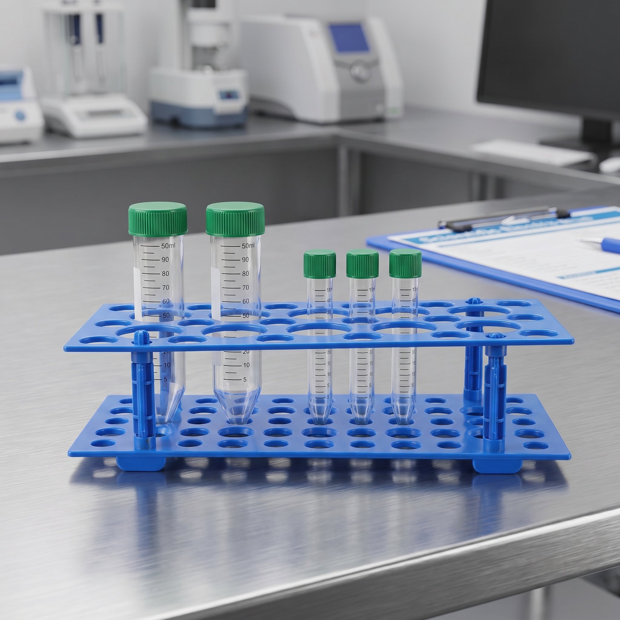 6個入りプラスチック製ラボチューブホルダーラック、10ml、 - Centrifuge Tube Rack のレビューと価格