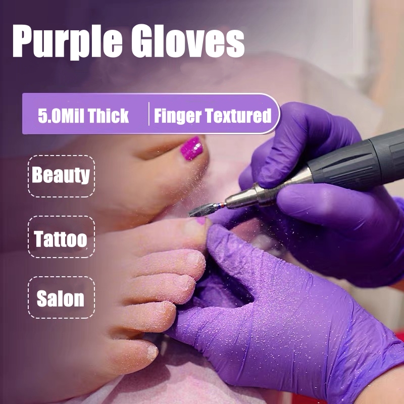 50/100 個バイオレットニトリル手袋使い捨て紫 5Mil - Disposable Gloves Nitrile のレビューと価格